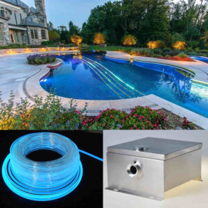 SANLI LED 80W LED Rueda de color Piscina subacuática Iluminación de fibra óptica